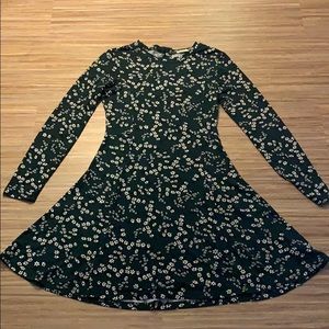 DEX dark green flower dress